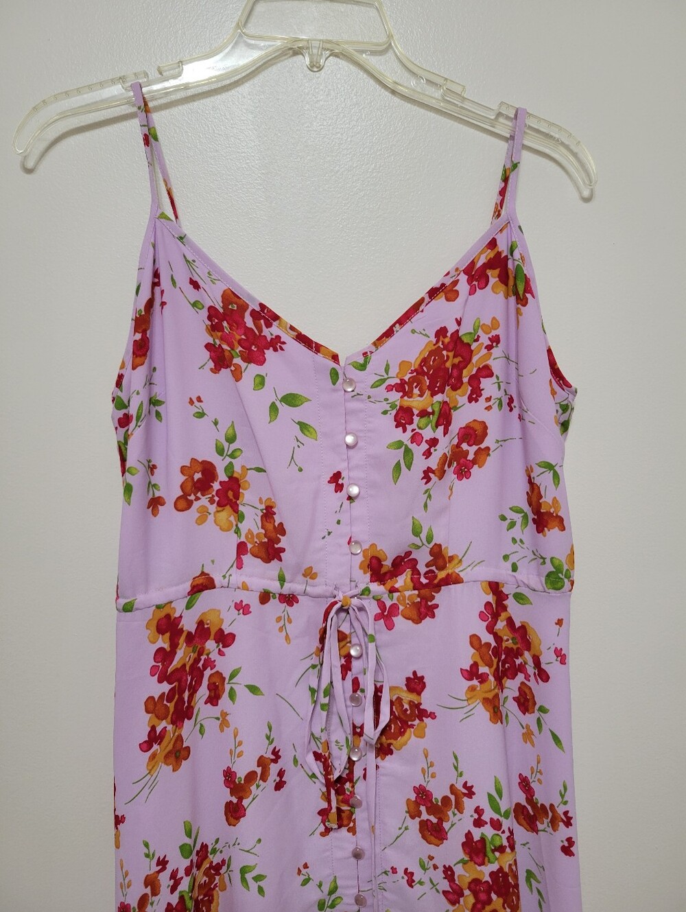 Nanette Lepore Lilac Floral Buttonfront High Low Dress - Picture 3 of 6